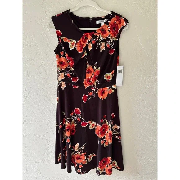 Wisp Dresses | Wisp | Women's Ceena Jersey Dress Floral A-Line New Size 6 Sleeveless Burgundy | Color: Orange/Red | Size: 6 | Hip22's Closet Wisp Dresses | Wisp | Women's Ceena Jersey Dress Floral A-Line New Size 6 Sleeveless Burgundy | Color: Orange/Red | Size: 6 | Hip22's Closet